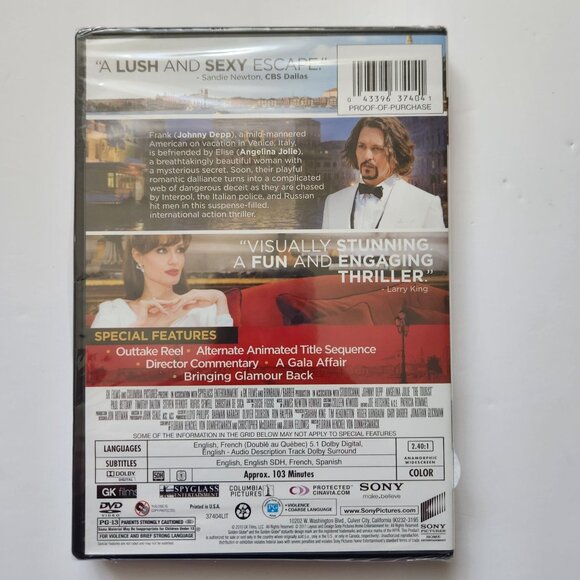 The Tourist DVD With Angelina Jolie & Johnny Depp Sealed - Picture 2 of 5